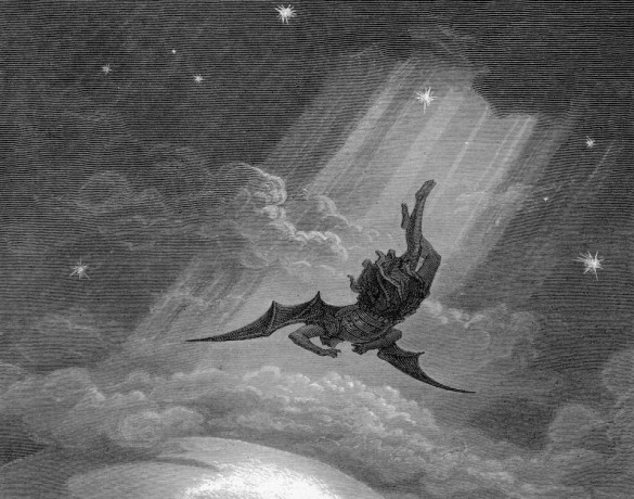 Gustave Dore_Satan falling from Heaven_1866 Paradise Lost engraving illustration (2)